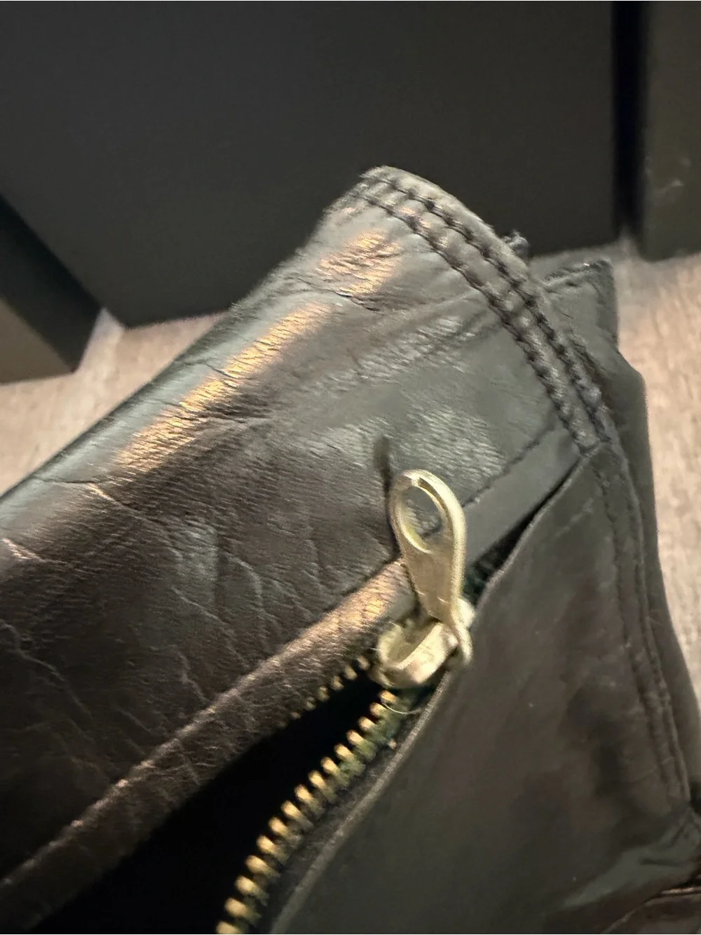 Authentic Bottega Veneta Black Leather Portfolio Clutch Made in Italy
